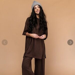 Dressed In Lala matching playsuit in brown